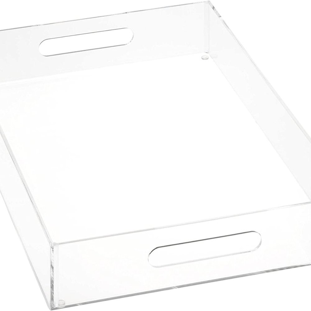 Acrylic Tray Clear With Built In Handles New